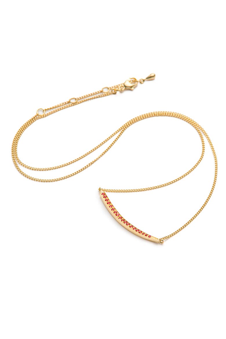 Crescent Moon Necklace Ruby, Main, color, Ruby