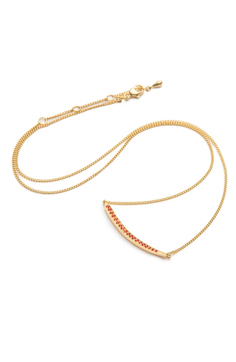 Eloise Jewelry Crescent Moon Necklace Ruby, Main, color, Ruby