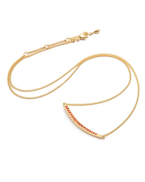 Crescent Moon Necklace Ruby