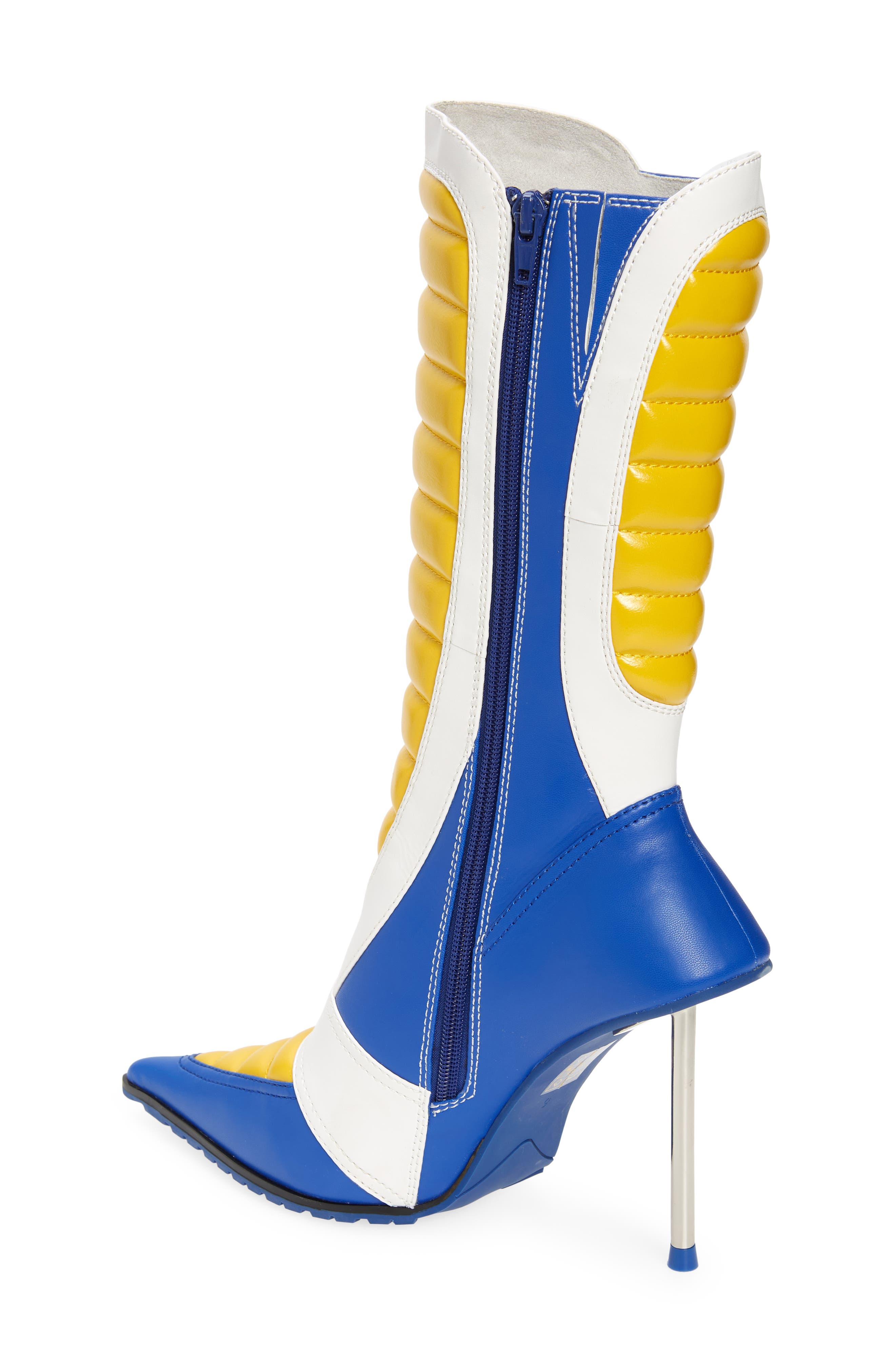 Motorsport Stiletto Boot, Alternate, color, WHITE BLUE YELLOW