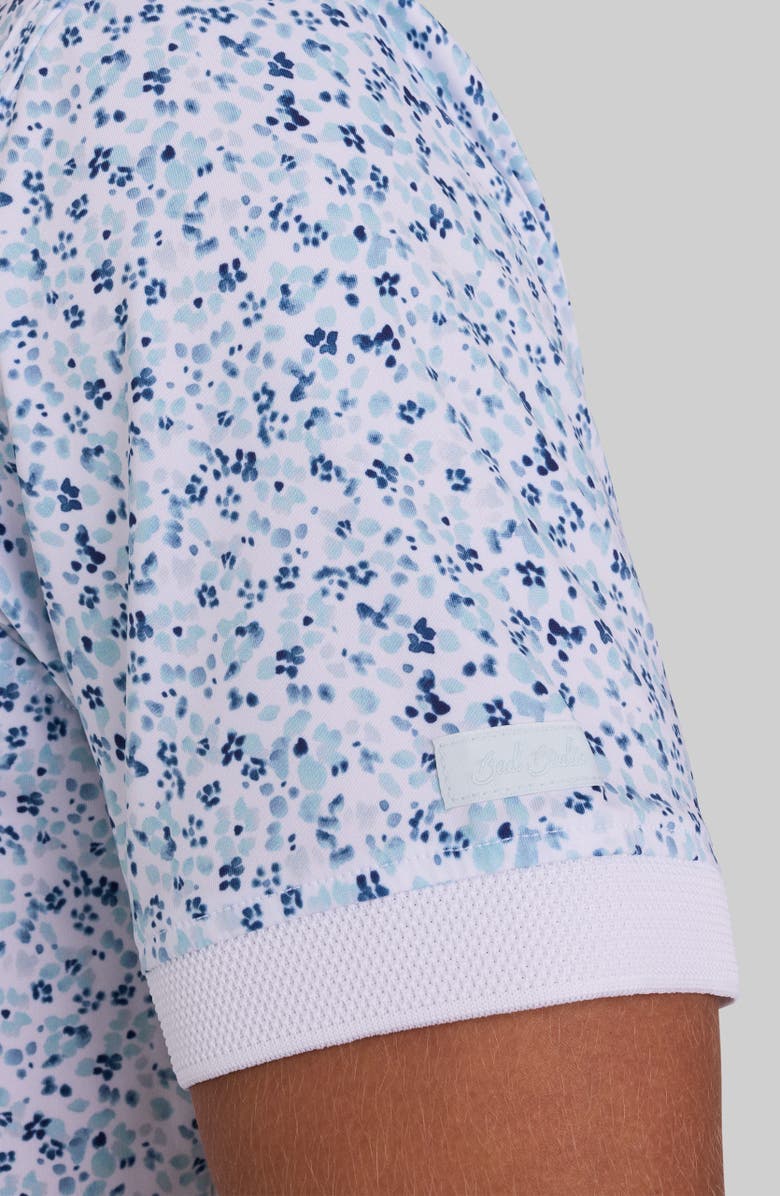 Bad Birdie Evolution Ridge Floral Performance Golf Polo, Alternate, color, Pale Blue