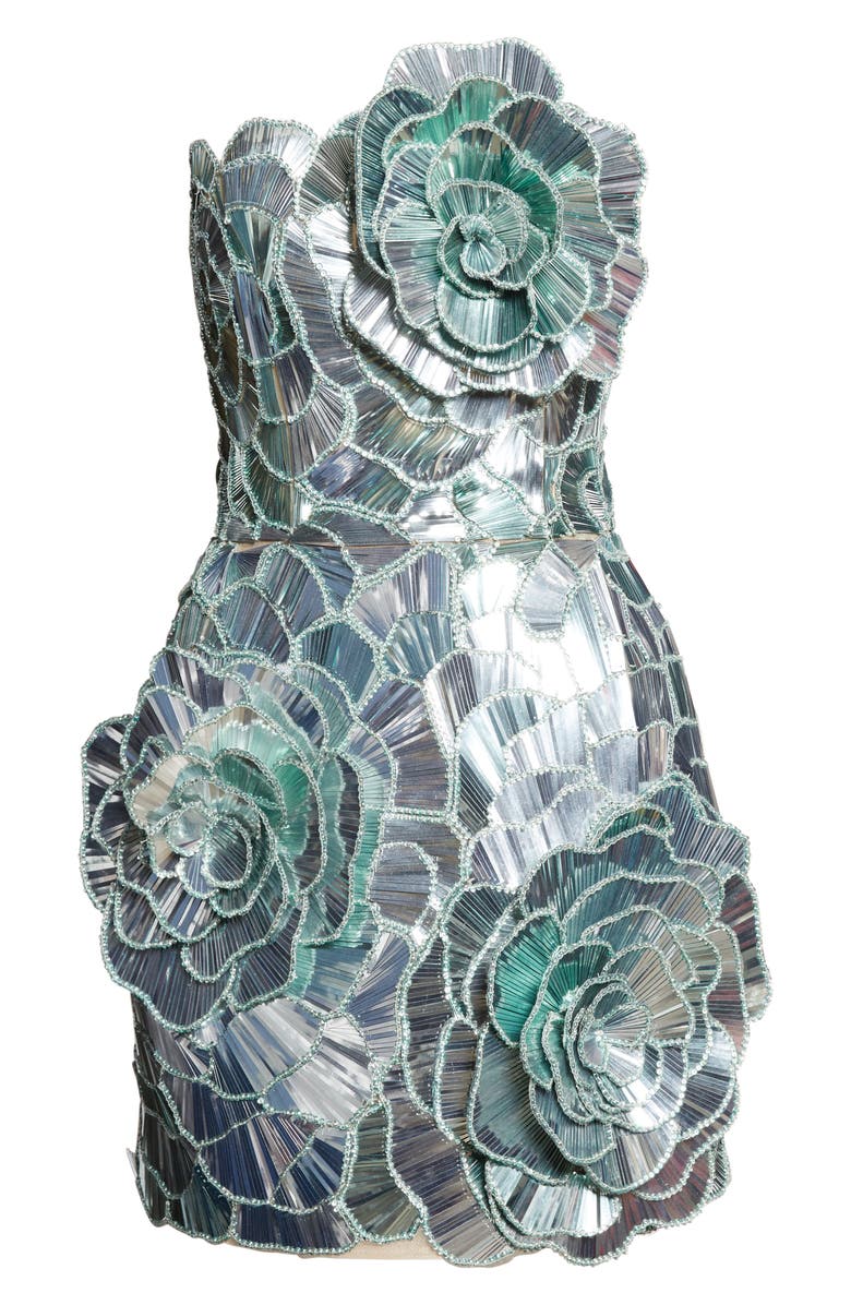 Oscar de la Renta Geometric Sequin Cocktail Dress, Alternate, color,