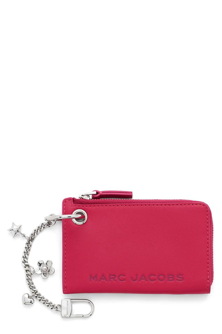 The Charm Top Zip Wallet, Main, color, RASPBERRY PINK