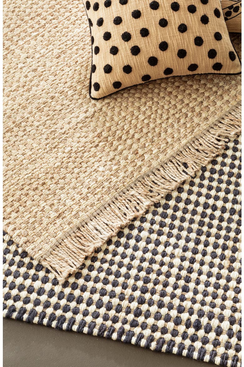 Kuba Woven Jute Rug, Alternate, color, BLACK