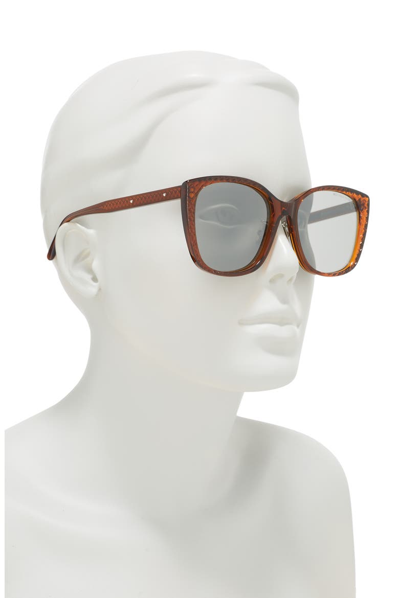56mm Square Sunglasses, Alternate, color, BROWN BROWN SILVER/SLV