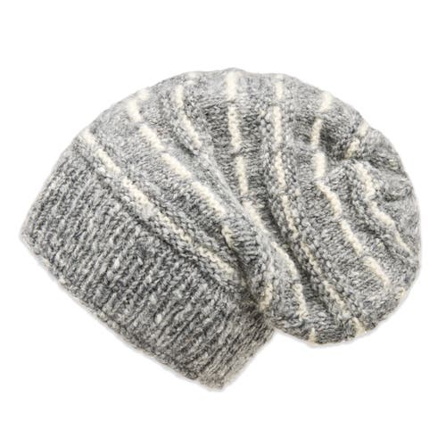 Feelgoodz Artisan Hand-knit Telluride Slouchy Cap In Gray