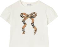Burberry Check Bow Cotton T-shirt