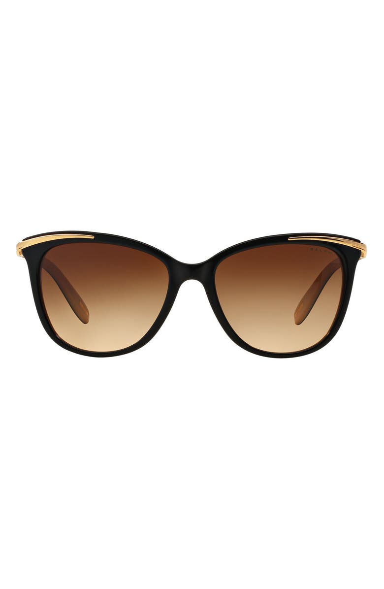 RALPH by Ralph Lauren 54mm Gradient Cat Eye Sunglasses, Main, color, Blacktan