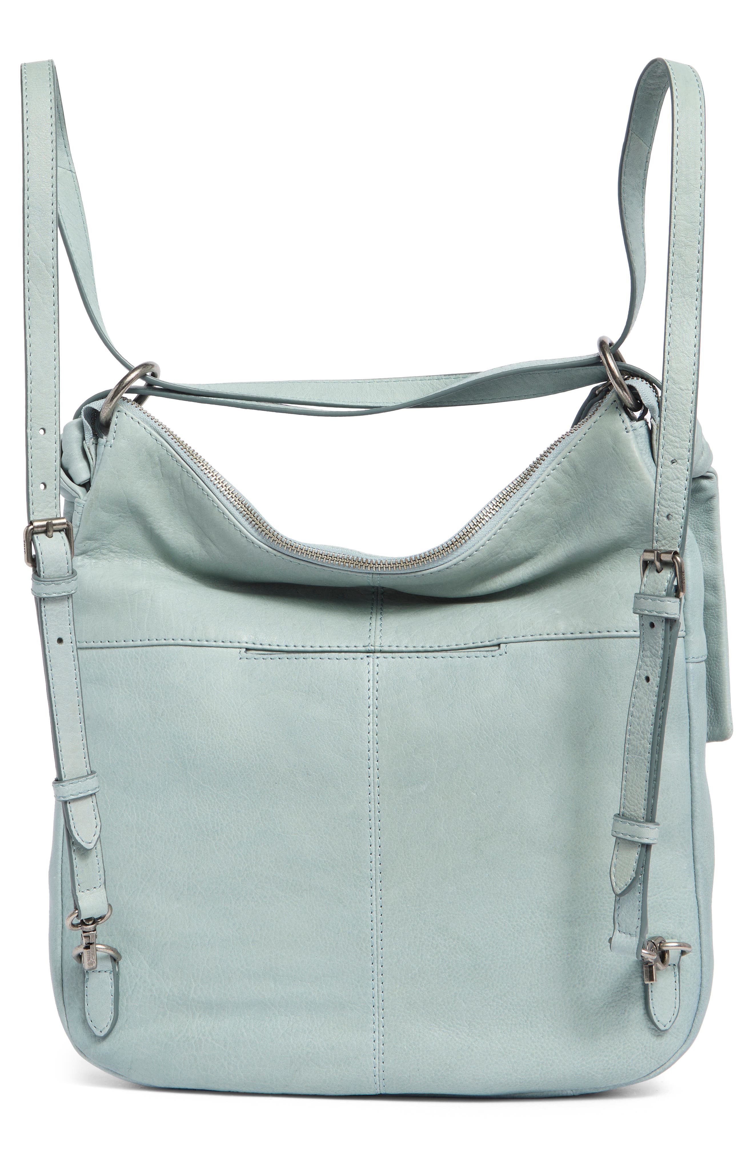 Nora Leather Backpack Hobo, Alternate, color, LT. SKY