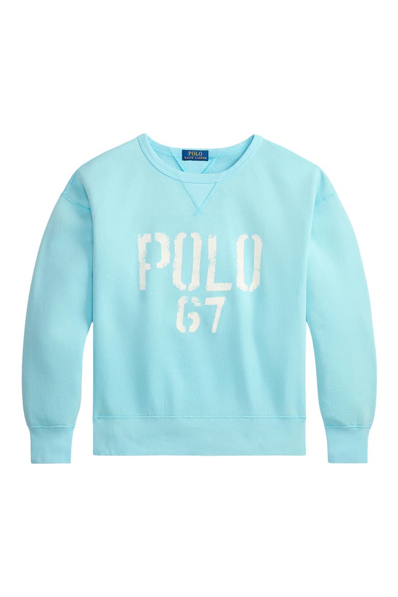 Vintage Fit Fleece Crewneck Sweatshirt, Alternate, color, SOFT AQUA
