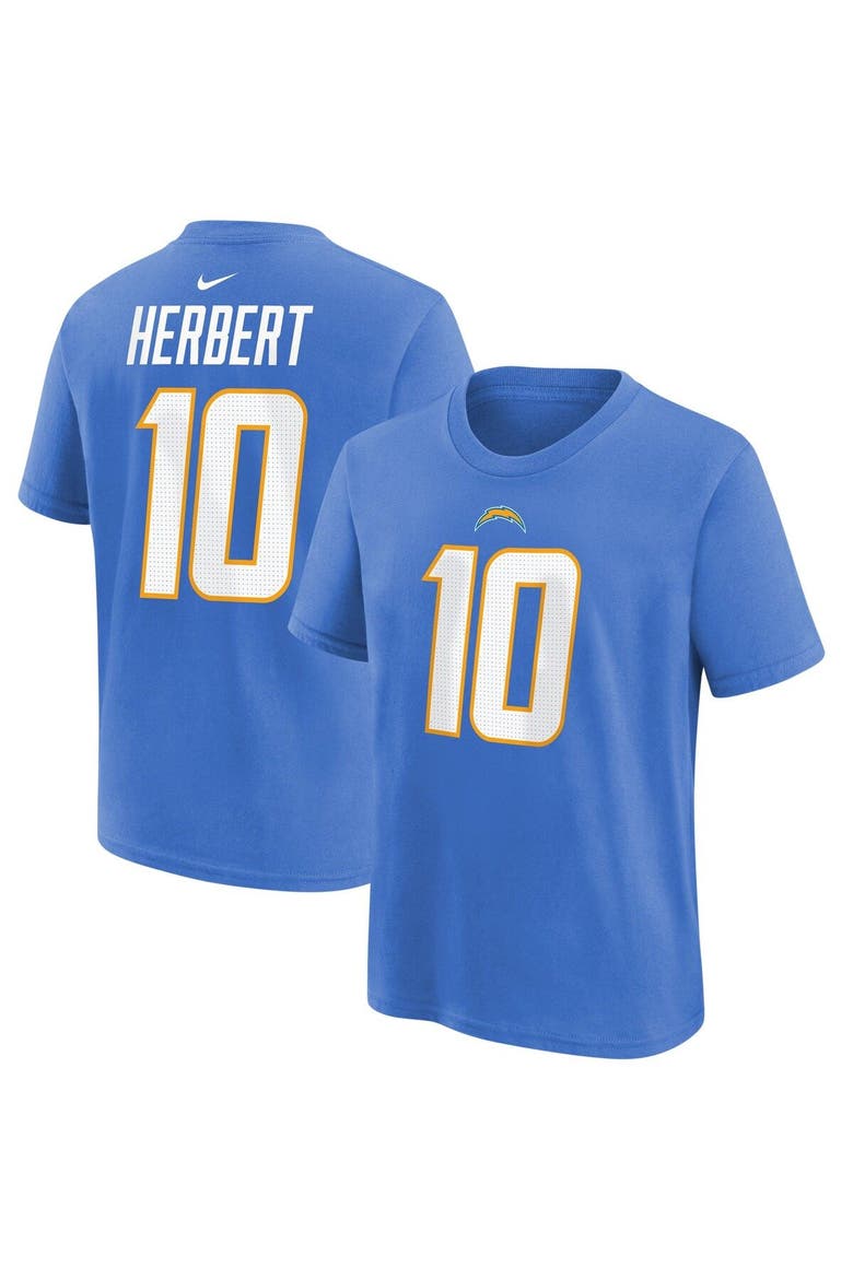 Youth Nike Justin Herbert Powder Blue Los Angeles Chargers Player Name & Number T-Shirt, Main, color, Powder Blue