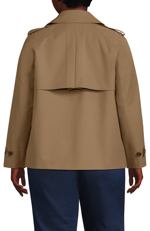 Lands' End Trench Rain Jacket In Dark Jute Brown