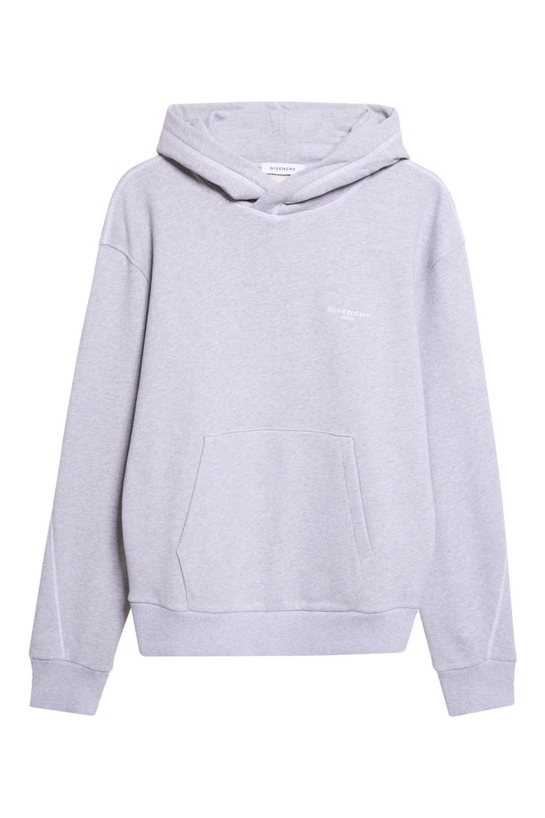 Couture Seam Cotton Fleece Hoodie, Main, color, LIGHT GREY MELANGE