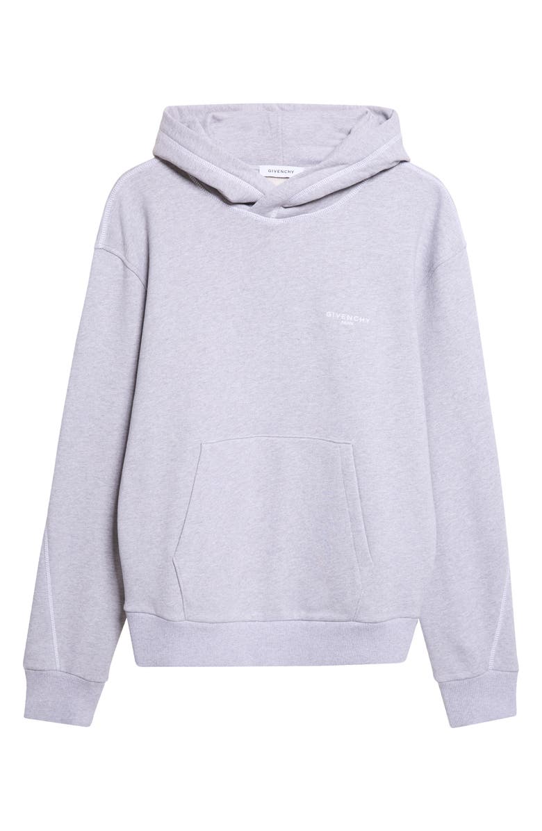 Givenchy Couture Seam Cotton Fleece Hoodie, Main, color, Light Grey Melange