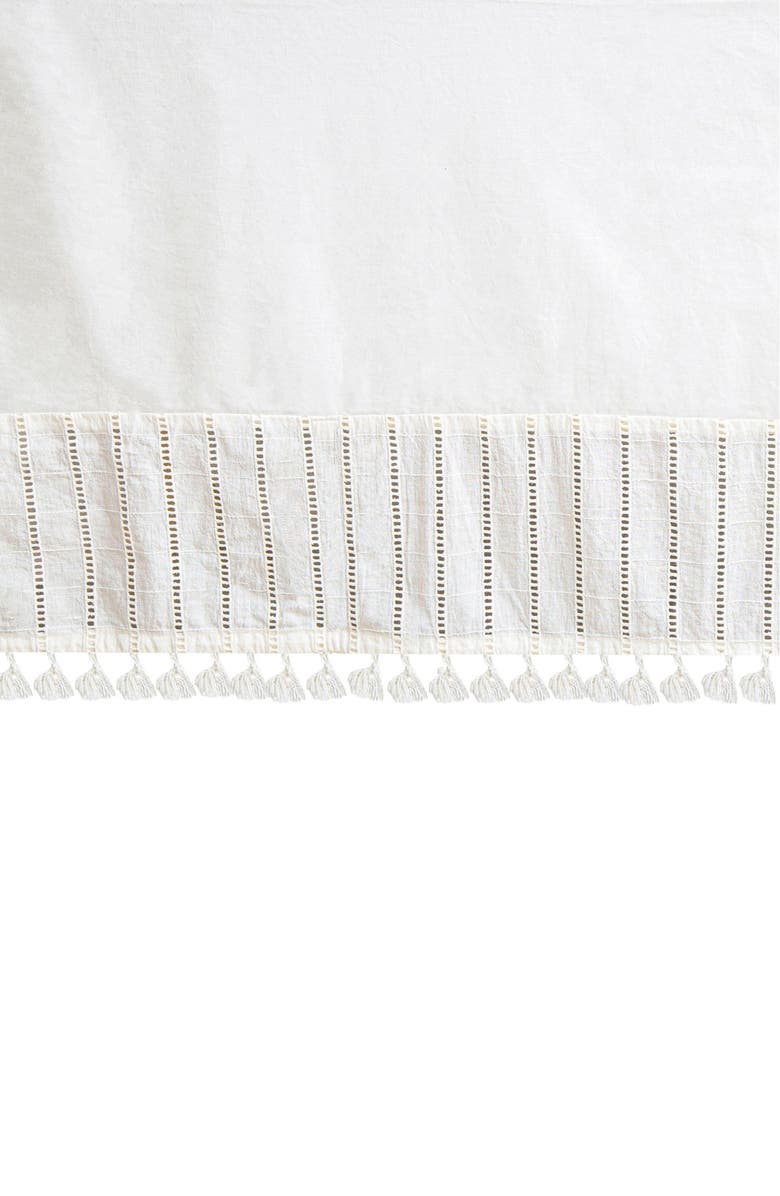 CRANE BABY Tassel Trim Crib Skirt, Alternate, color, White