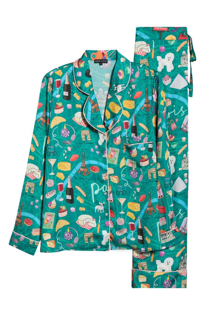 Karen Mabon Paris Classic Pajamas, Alternate, color, Green