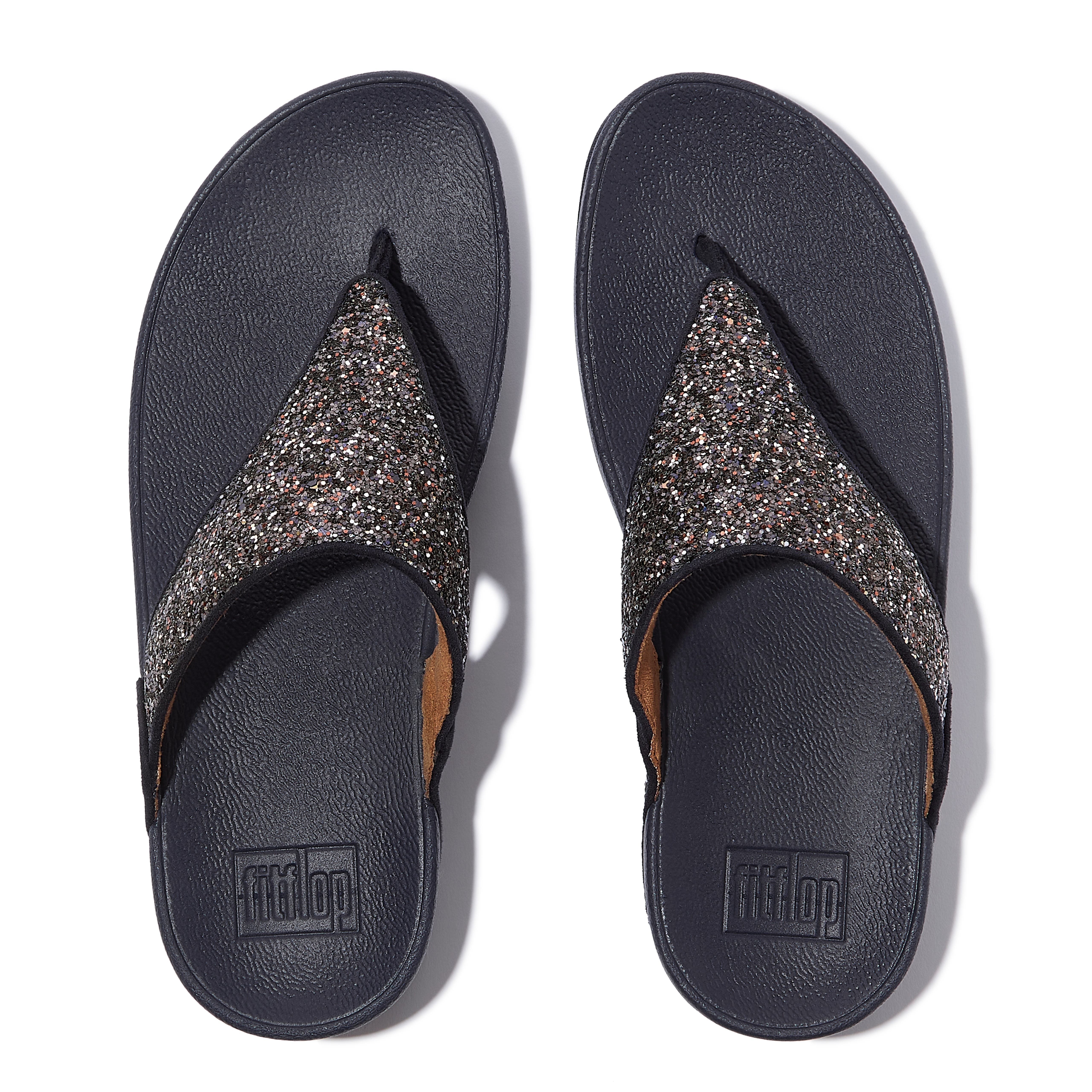 FitFlop Lulu Multi Tonal Glitter Toe Post Sandals, Alternate, color, Midnight Navy Mix