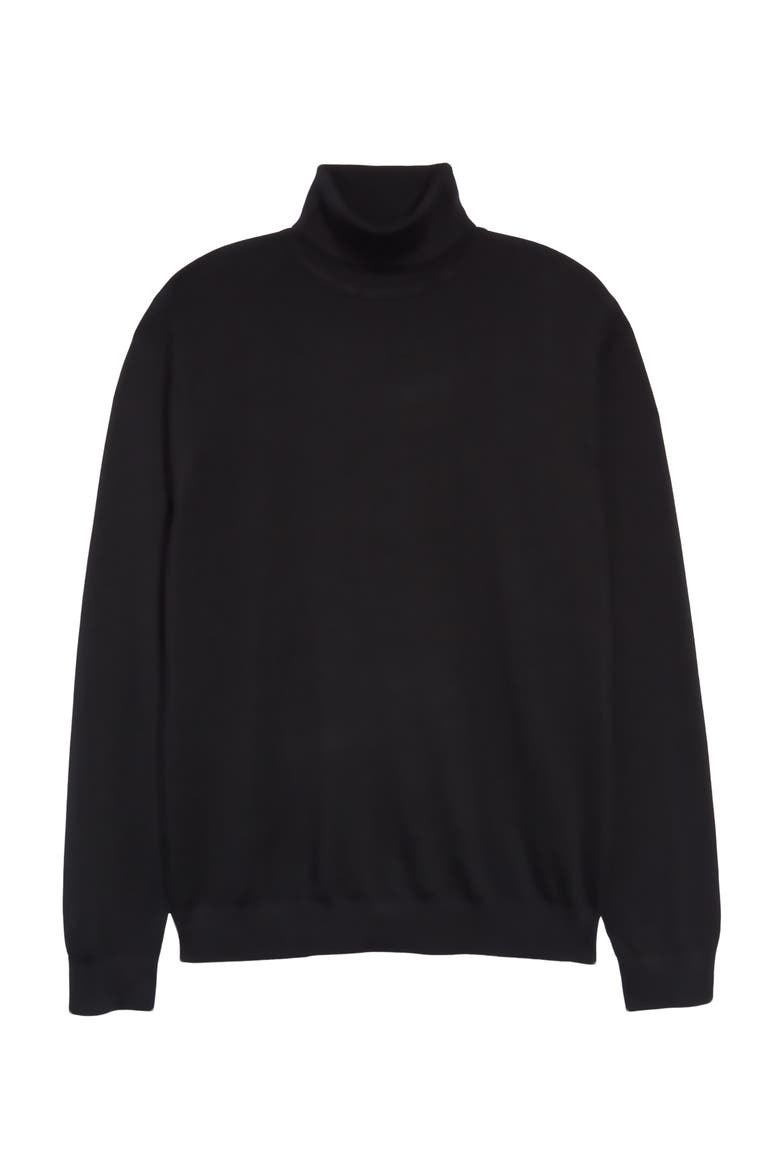 Caine Slim Fit Turtleneck Wool Sweater, Alternate, color, BLACK