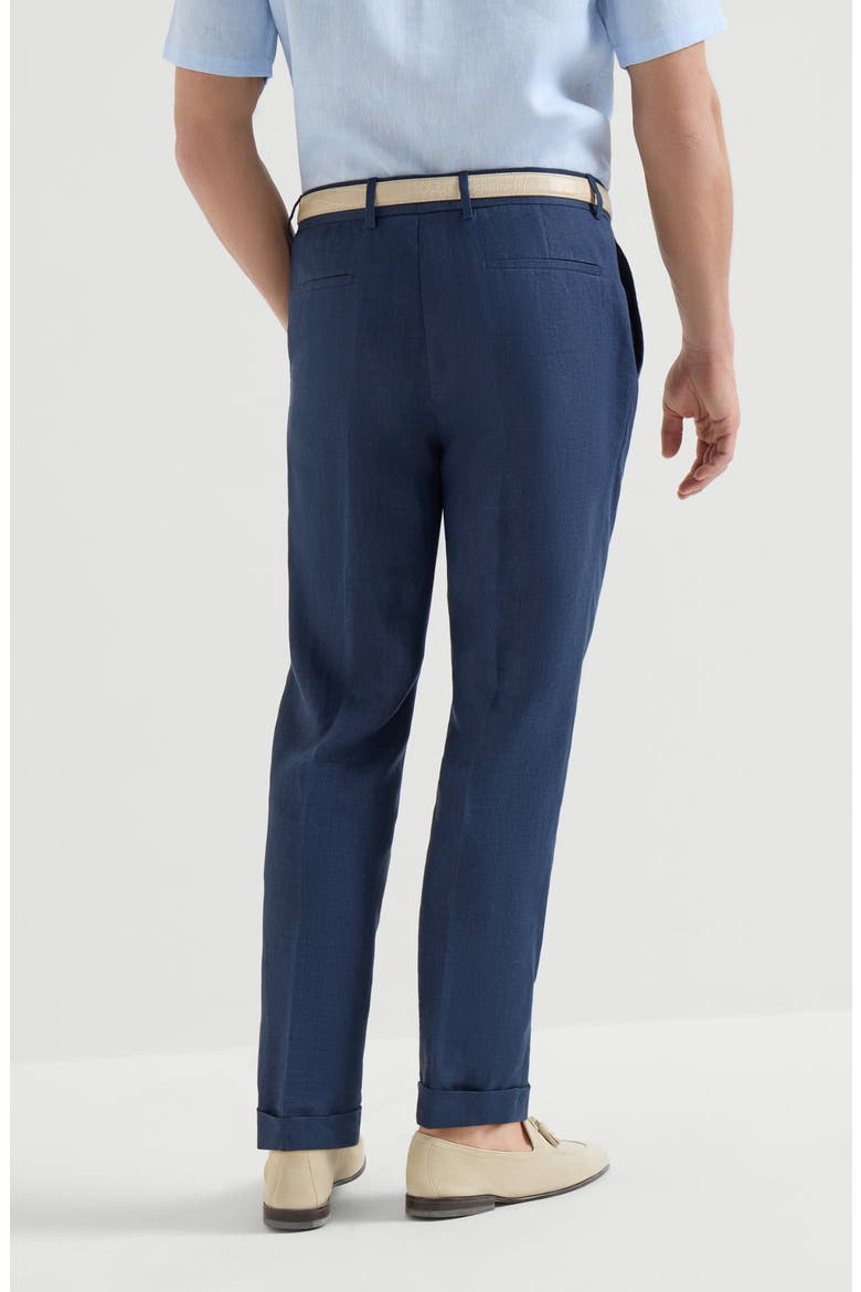 Délavé linen trousers, Alternate, color, Navy Blue