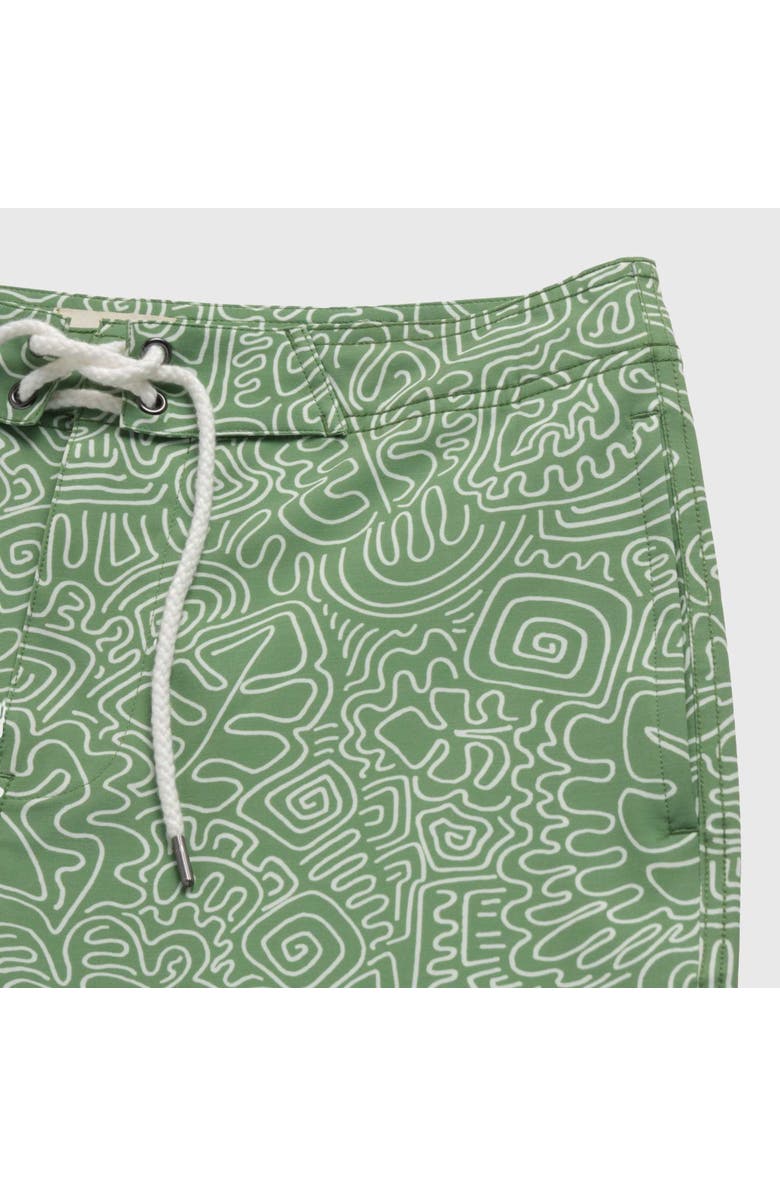 Surfside Supply Co. Duke 7.25" Doodle Boardshort, Alternate, color, Turf Green