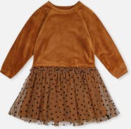Deux par Deux Bi-Material Dress Brown