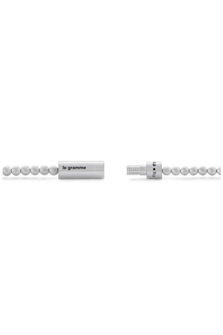 Men's 11G Brushed Sterling Silver Beaded Bracelet, Alternate, color, SILVER