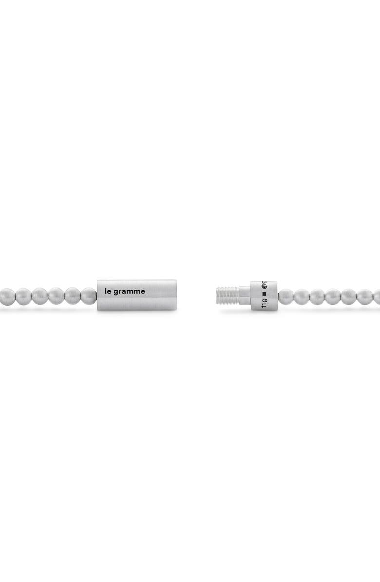 le gramme Men's 11G Brushed Sterling Silver Beaded Bracelet, Alternate, color,