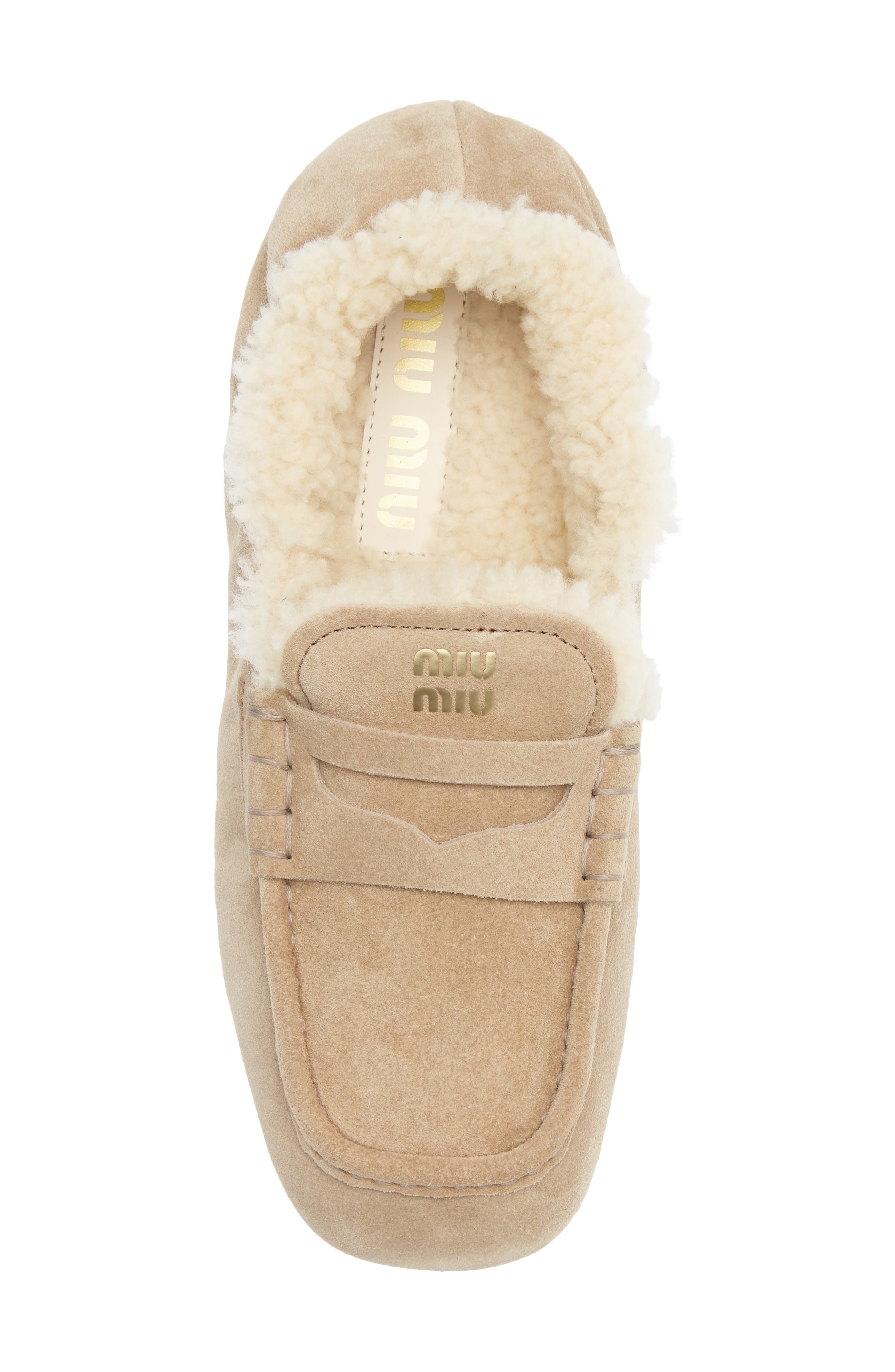 Ruches Genuine Shearling Lined Loafer, Alternate, color, DESERTO