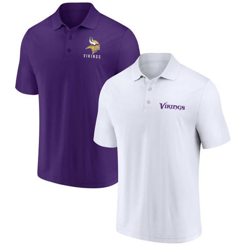 Men's Fanatics Branded White/Purple Minnesota Vikings Lockup Two-Pack Polo Set