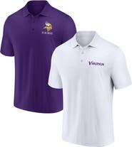 FANATICS Men's Fanatics Branded White/Purple Minnesota Vikings Lockup Two-Pack Polo Set