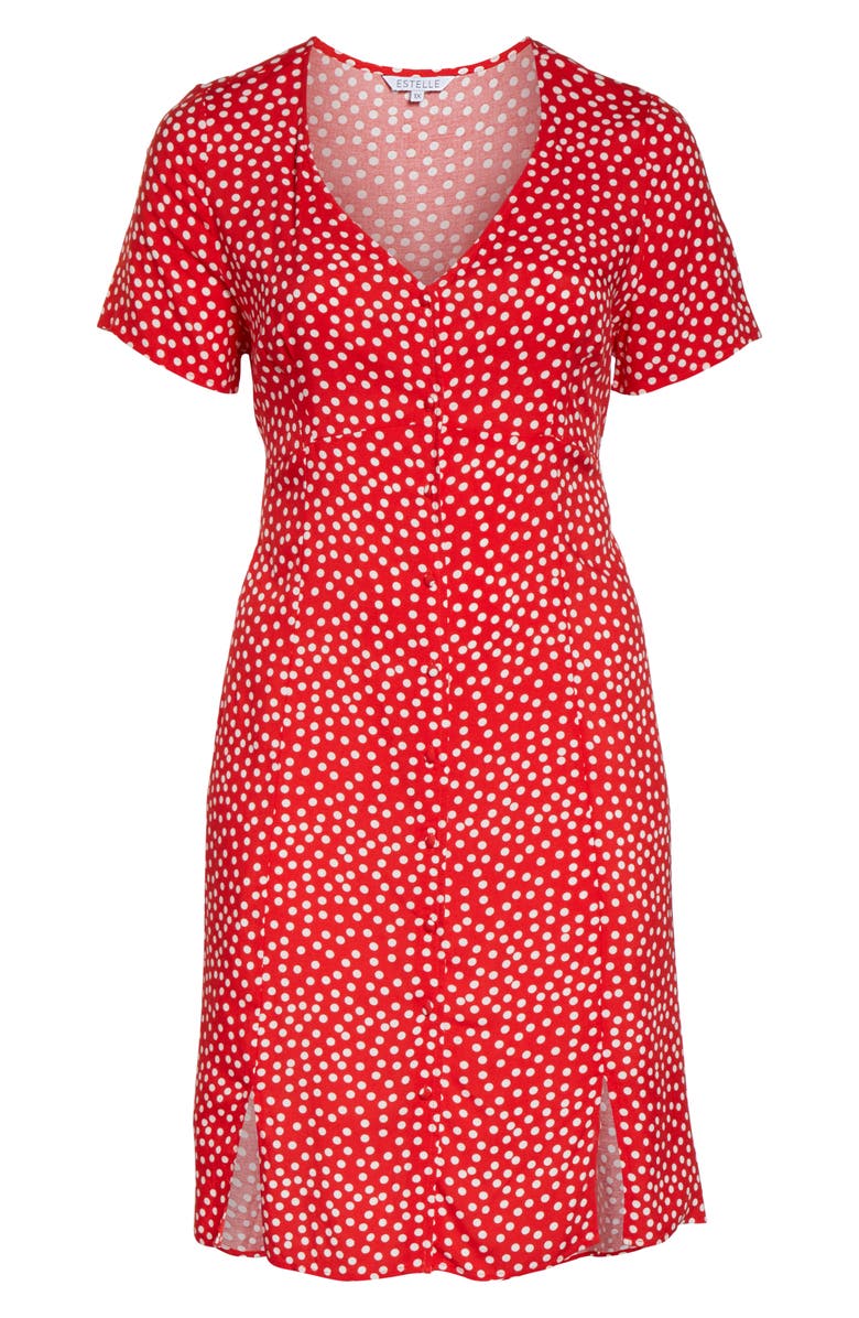 Estelle Adeline Polka Dot Empire Waist Dress, Alternate, color, 