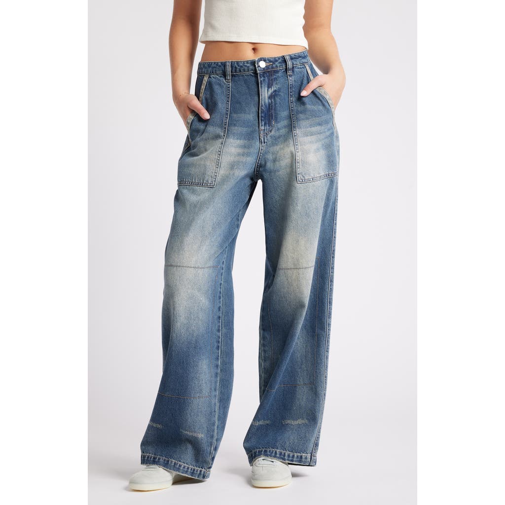 PTCL High Waist Highbaggy Wide Leg Jeans in Indigo