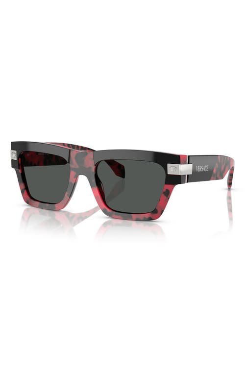 Versace 52mm Rectangular Sunglasses In Dark Grey