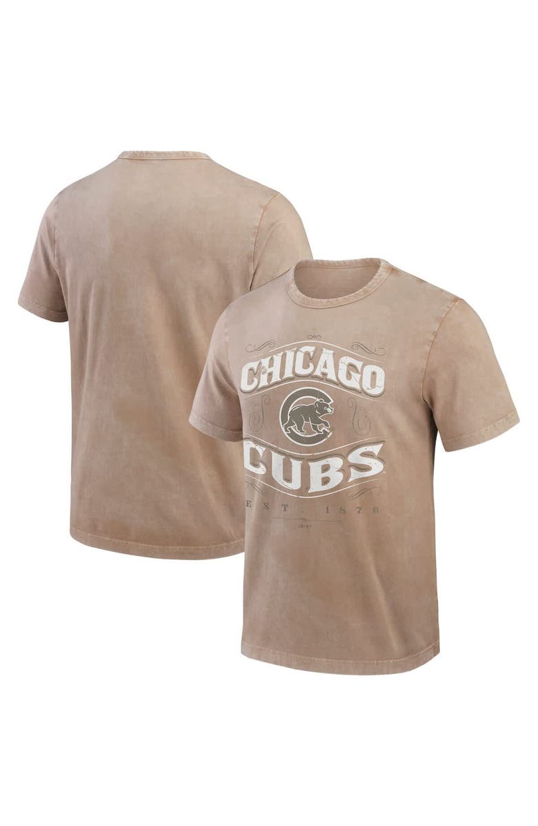Darius Rucker Collection by Fanatics Men's Darius Rucker Collection by Fanatics Tan Chicago Cubs Sun Faded T-Shirt, Main, color,