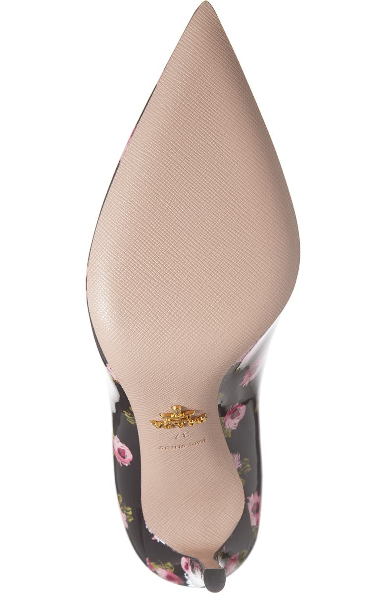 Prada Floral Pointed Toe Pump, Alternate, color,