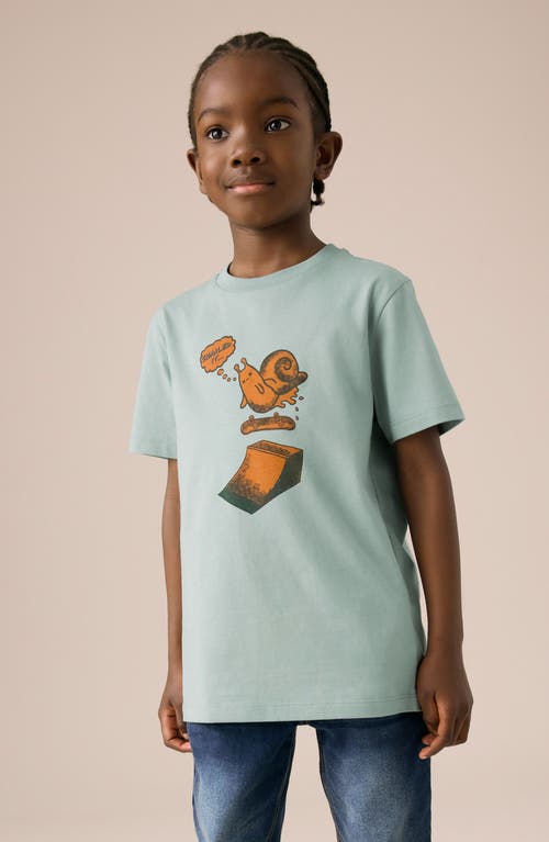 Next Kids' Snail Skater Cotton Graphic T-shirt In Green