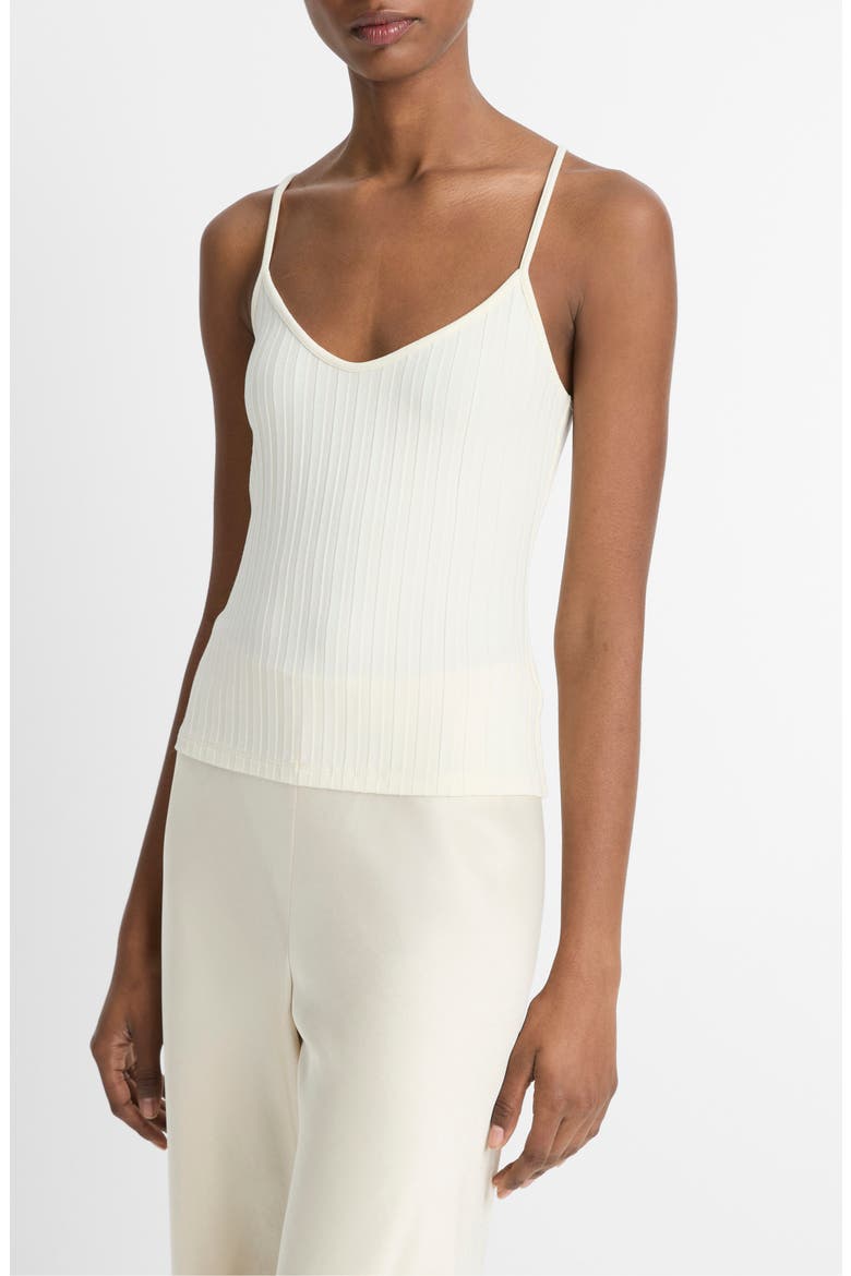 V-Neck Rib Camisole, Alternate, color, VANILLE