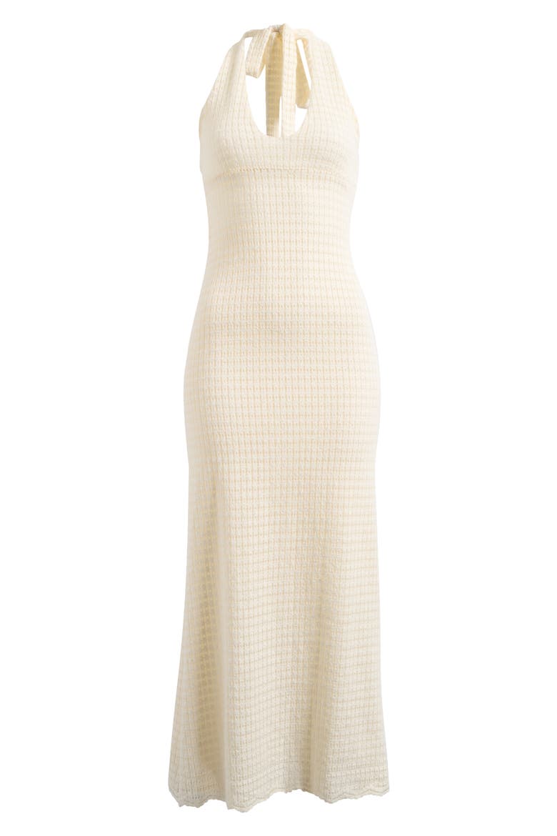 Golden Age Knit Halter Maxi Dress, Alternate, color, BEIGE