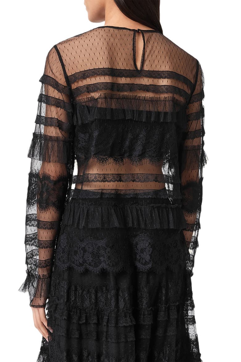 Arlea Ruffle Tulle Top, Alternate, color, BLACK