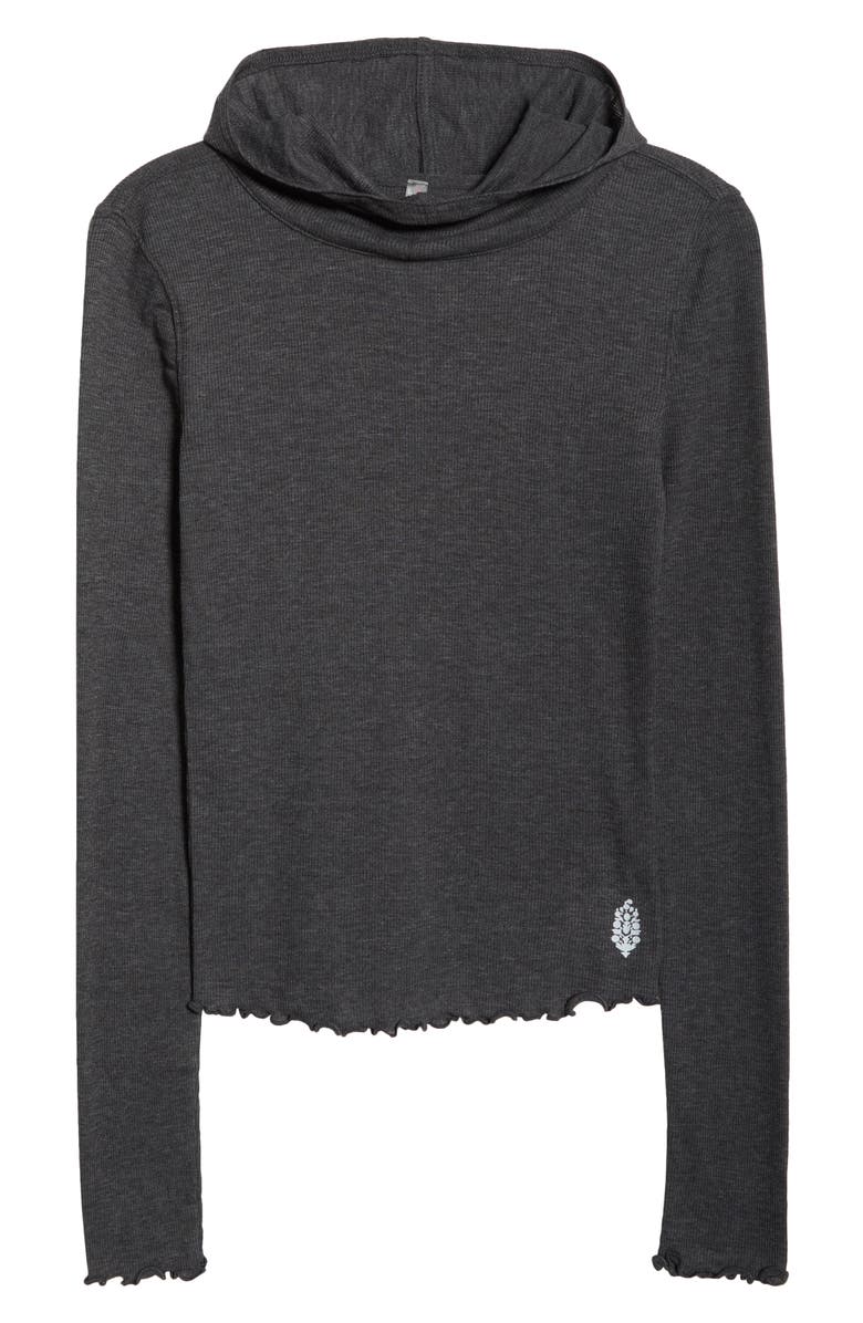 Free People FP Movement Breathe Easy Cotton Blend Hoodie, Alternate, color, Washed Black