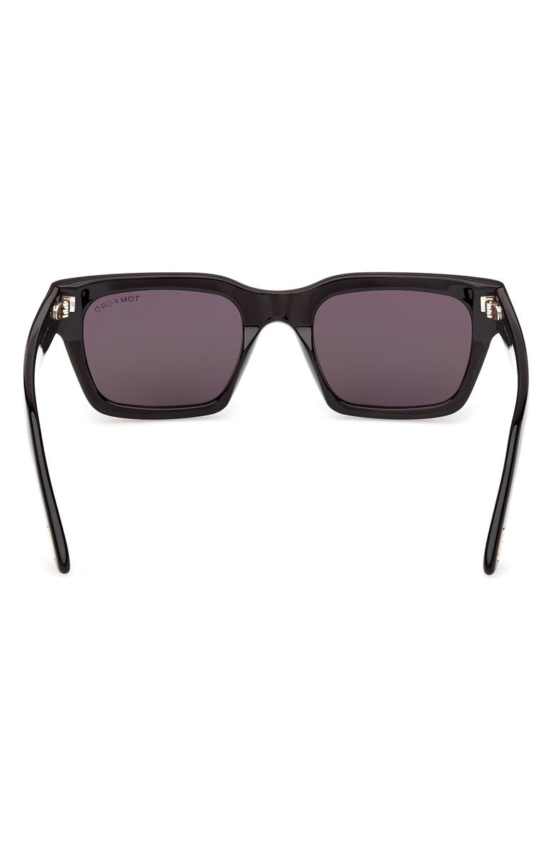 TOM FORD Andy 53mm Square Sunglasses, Alternate, color, Shiny Black / Smoke Lens