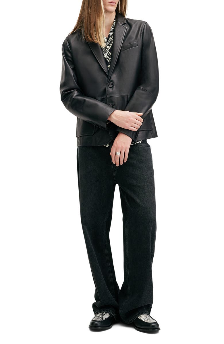AllSaints Andrius Leather Blazer, Alternate, color,