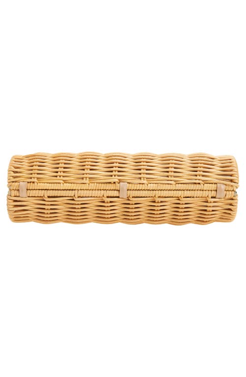Pamela Munson Petite Rattan Clutch In Brown