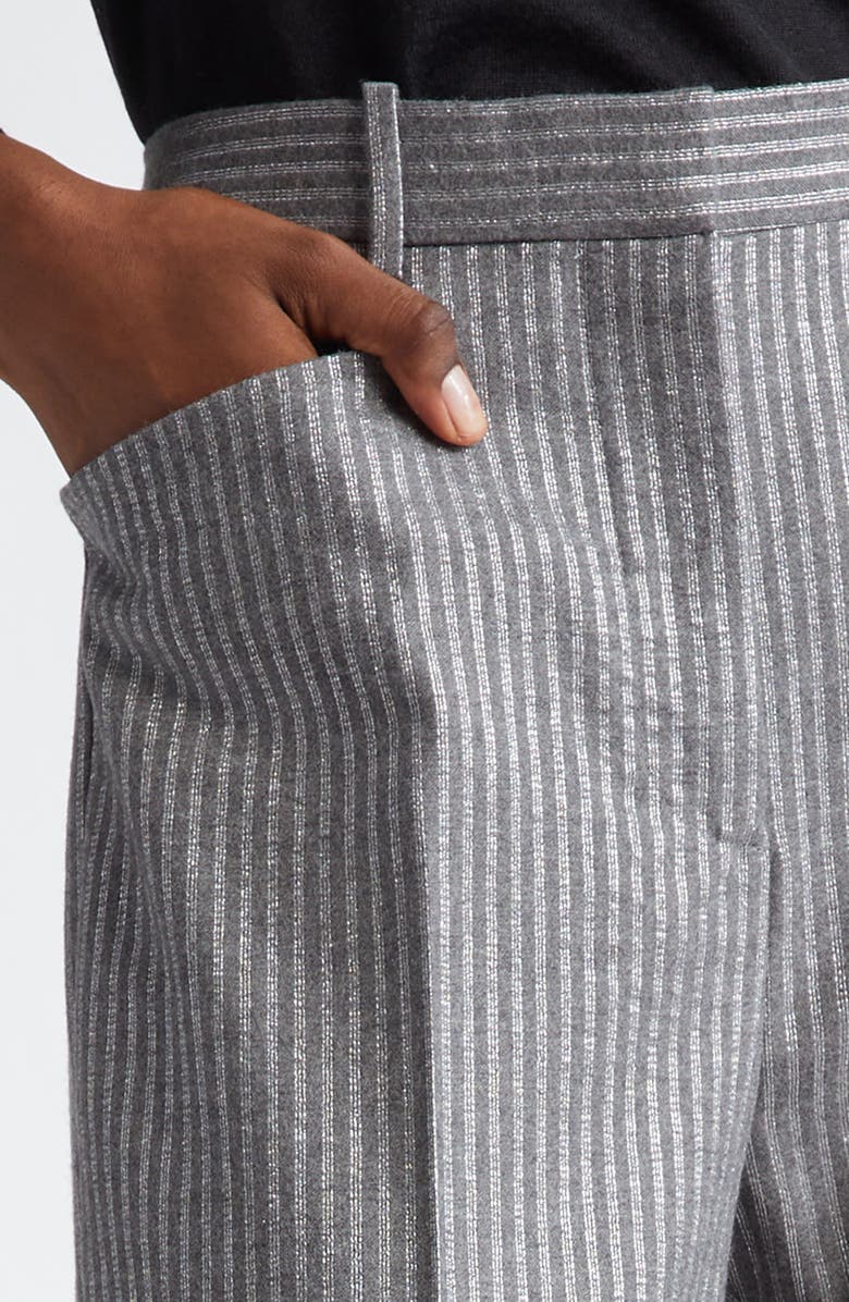 TOM FORD Stripe Wide Leg Flannel Trousers, Alternate, color, 