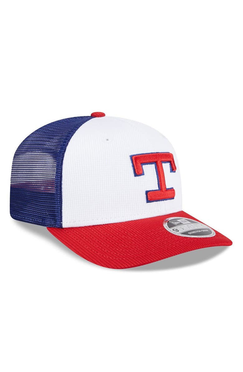 New Era Men's New Era  White/Red Texas Rangers 2025 Batting Practice 9SEVENTY Stretch-Snap Trucker Hat, Alternate, color, 