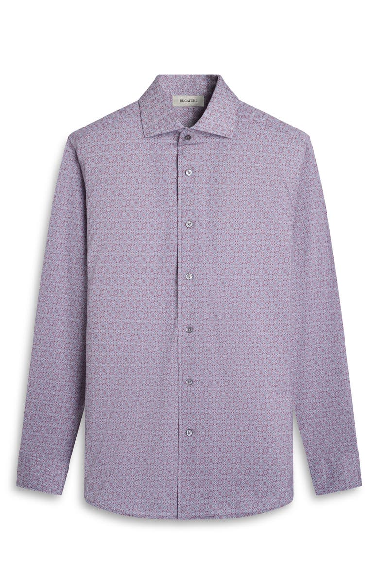 Bugatchi Devon OoohCotton<sup>®</sup> Geo Print Button-Up Shirt, Alternate, color, Wood Rose