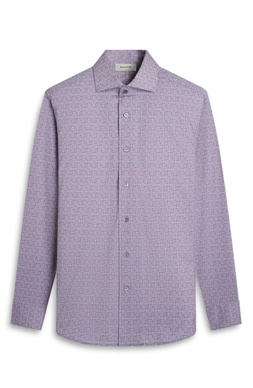 Bugatchi Devon Ooohcotton® Geo Print Button-up Shirt In Gray
