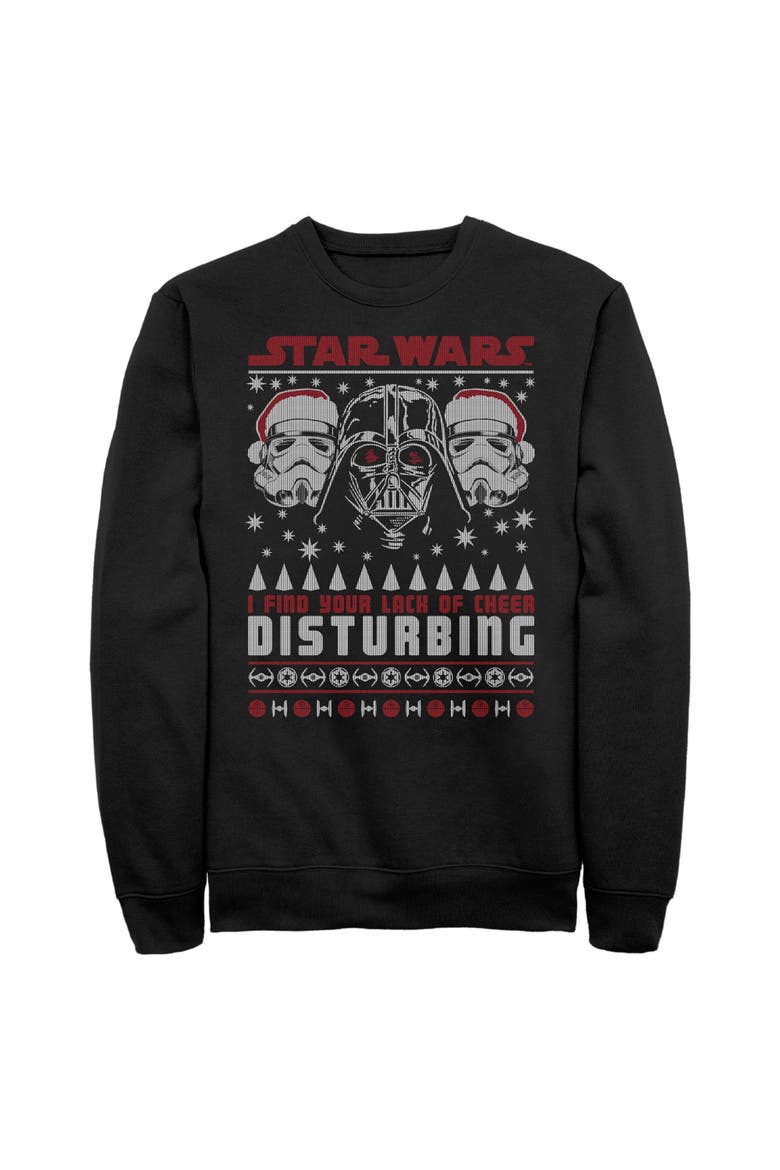 Men's Star Wars Ugly Christmas Lack of Cheer Disturbing  Sweatshirt, Main, color, Black
