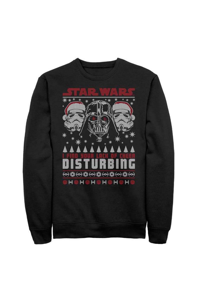 Star Wars Men
s Star Wars Ugly Christmas Lack Of Cheer Disturbing  Sweatshirt, Main, color, Black