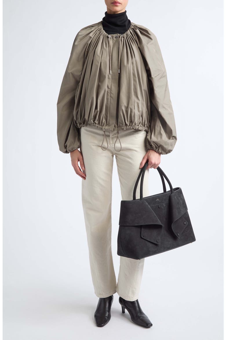 Gathered Parachute Coat, Alternate, color, ROCK